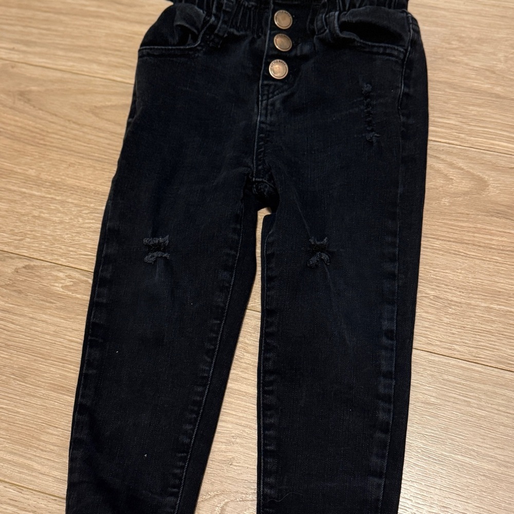 Little Bipsy Black Distressed Kids Jeans 3-4T